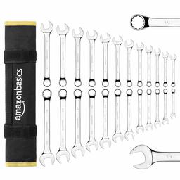 AmazonBasics Combination Wrench Set - 24-Piece, Metric and SAE