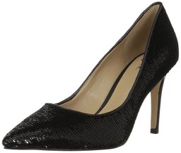 Amazon Brand - The Fix Women's Regina Pointed-Toe Sequin Dress Pump, Black, 8.5 B US