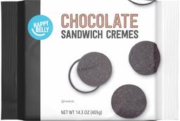 Amazon Brand - Happy Belly Chocolate Sandwich Crème Cookies, 14.3 oz