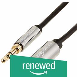 AmazonBasics 3.5mm Male to Female Stereo Audio Extension Adapter Cable - 6 Feet (Renewed)