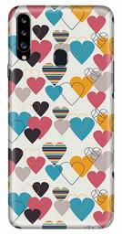 Amazon Brand - Solimo Designer Heart Pattern Design 3D Printed Hard Back Case Mobile Cover for Samsung Galaxy A20s