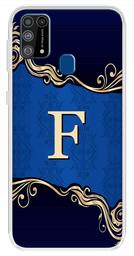 Amazon Brand - Solimo Designer Multicolor Blue Pattern Alphabet-F Printed Soft Back Case Mobile Cover for Samsung Galaxy M31