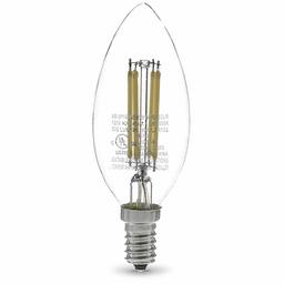 AmazonBasics - foco LED regulable de 15.000 horas de vida útil, B11 (E12 Candelabro) (renovada), B11, Paquete 6, Daylight