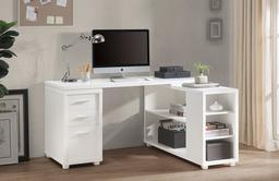 2L Lifestyle Fairbank L-Shaped Executive Desk White Finish, Large