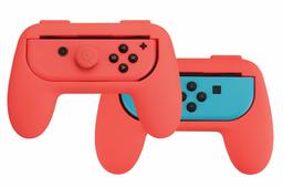 AmazonBasics - Kit de empuñaduras para mandos Joy-Con de Nintendo Switch - Rojo