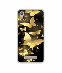 Amazon Brand - Solimo Designer Golden Butterfly Pattern UV Printed Soft Back Case Mobile Cover for Lava Z50