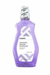 Amazon Brand - Solimo Anticavity Fluoride Mouthwash, Violet Mint, Alcohol Free, 1 Liter