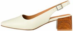 find. Women's Square Toe Block Heel Slingback Closed, Ivory Off White, 6 us