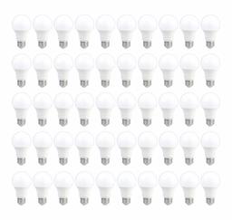 AmazonCommercial 60 Watt Equivalent, 10000 Hours, Non-Dimmable, 800 Lumens, E26 Base, A19 LED Light Bulb - Pack of 50, Soft White