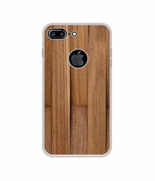 Amazon Brand - Solimo Designer Wooden Art UV Printed Soft Back Case Mobile Cover for Apple iPhone 7 Plus (Logo Cut)