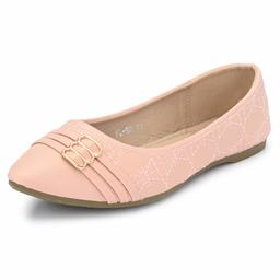 Flavia Women's Pink Ballet Flats-4 UK (36 EU) (5 US) (FL-97/PNK)