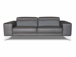 Amazon Brand - Alkove Elvas Hand-Crafted Leather Sofa, 3 Seater Maxi, 102 x 233 x 93cm, Grey