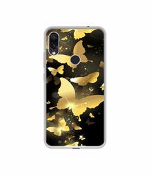 Amazon Brand - Solimo Designer Golden Butterfly Pattern UV Printed Soft Back Case Mobile Cover for Mi Redmi Note 7 / Note 7S / Note 7 Pro