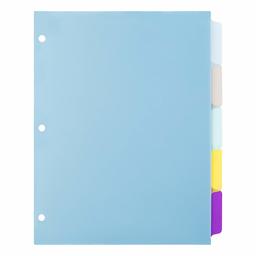 AmazonBasics 5 intercalaires en plastique, Onglets multicolores inscriptibles, 1 lot