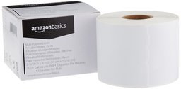 AmazonBasics Multi-Purpose Labels for Label Printers, White, 2-5/16 x 4 Inch, 300 Labels per Roll, 1 Roll