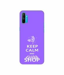 Amazon Brand - Solimo Designer Keep Calm and Shop 3D Printed Hard Back Case Mobile Cover for Realme C3