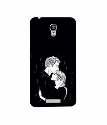 Amazon Brand - Solimo Designer Couples Standing in Rain 3D Printed Hard Back Case Mobile Cover for Micromax Canvas Spark Q380