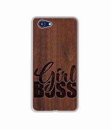 Amazon Brand - Solimo Designer Girl Boss On Wood UV Printed Soft Back Case Mobile Cover for Realme 1