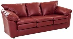 Amazon Brand – Ravenna Home Darian Oversized Pillow Faux Leather Sofa, 92