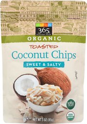 365 Everyday Value, Organic Toasted Coconut Chips Sweet & Salty, 3 Ounce