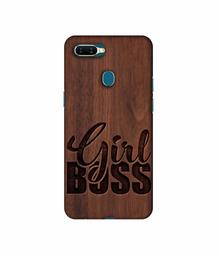 Amazon Brand - Solimo Designer Girl Boss On Wood 3D Printed Hard Back Case Mobile Cover for Oppo A7