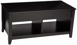 AmazonBasics Lift-Top Storage Coffee Table, Black