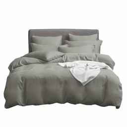 UMI. Essentials Classic Satin Stripe Brushed Soft Microfibre Duvet Cover Set