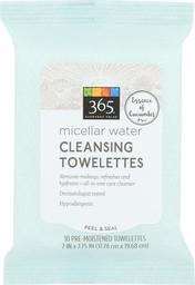 365 Everyday Value, Micellar Water Cleansing Towelettes, Essence of Cucumbers, 10 ct