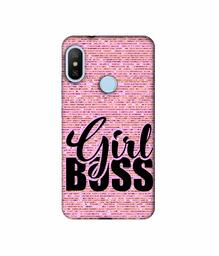 Amazon Brand - Solimo Designer Girl Boss On Pink Sparkle 3D Printed Hard Back Case Mobile Cover for Xiaomi Redmi 6 pro