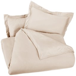 AmazonBasics Microfiber Duvet Set, Chocolate, 135cmx200cm/ 50cmx80cmx1