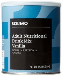 Amazon Brand - Solimo Adult Nutritional Drink Mix Powder, Vanilla Flavor, 14.8 Ounce, 7 Servings