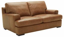 Amazon Brand – Stone & Beam Lauren Down-Filled Oversized Leather Loveseat with Hardwood Frame, 74