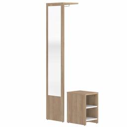 Marchio Amazon - Movian Deva - Mobile da ingresso, 40 x 33 x 188 cm (L x P x A), colore quercia