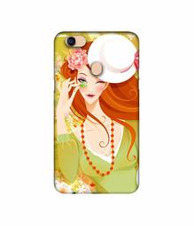 Amazon Brand - Solimo Designer Lady with Hat 3D Printed Hard Back Case Mobile Cover for Oppo F5