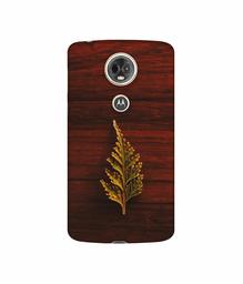 Amazon Brand - Solimo Designer Leaf on Wood 3D Printed Hard Back Case Mobile Cover for Motorola Moto E5 Plus