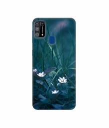 Amazon Brand - Solimo Designer White Flower 3D Printed Hard Back Case Mobile Cover for Samsung Galaxy M31