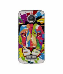 Amazon Brand - Solimo Designer Lion Multicolor Vector 3D Printed Hard Back Case Mobile Cover for Moto Z2 Play