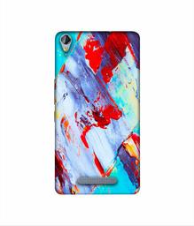 Amazon Brand - Solimo Designer Blue and Red Brush Texture 3D Printed Hard Back Case Mobile Cover for Micromax Canvas Juice 3Plus Q394