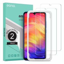 eono [2 Pezzi] SPARIN Pellicola Vetro Temperato Compatibile con Xiaomi Redmi Note 7 / Note 7 PRO, Pellicola Protettiva per Redmi Note 7/7 PRO [Ultra Resistente] [Durezza 9H] [Bordo Rotondo 2.5D]