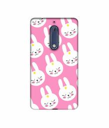 Amazon Brand - Solimo Designer Rabbit Pattern 3D Printed Hard Back Case Mobile Cover for Nokia 5