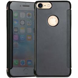 Amazon Brand - Solimo Protective Clear View flip Cover for Apple iPhone 6 Plus / 6S Plus (Black)