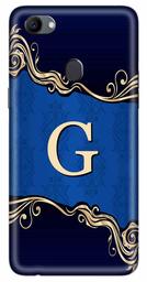 Amazon Brand - Solimo Designer Blue Pattern Alphabet-G 3D Printed Hard Back Case Mobile Cover for Oppo F7