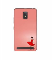 Amazon Brand - Solimo Designer Red Dress Lady 3D Printed Hard Back Case Mobile Cover for Lenovo A6600