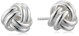 Pendientes de plata de ley gruesa con nudo del amor,Pleateado Esterlino (Sterling Silver),No Size