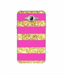 Amazon Brand - Solimo Designer Golden Stripes 3D Printed Hard Back Case Mobile Cover for Samsung Galaxy J2 (2016)