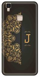 Amazon Brand - Solimo Designer Black Pattern Alphabet-J 3D Printed Hard Back Case Mobile Cover for Vivo V3 Max