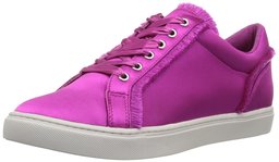 Amazon Brand - The Fix Women's Tinsley Frayed Silk Lace-up Sneaker, Bright Pink, 8 B US