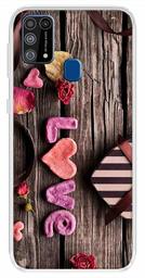 Amazon Brand - Solimo Designer Multicolor Love Wooden Design Printed Soft Back Case Mobile Cover for Samsung Galaxy M31