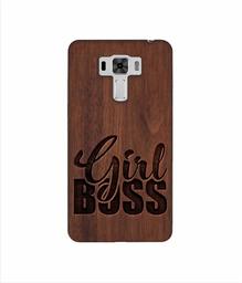 Amazon Brand - Solimo Designer Girl Boss On Wood 3D Printed Hard Back Case Mobile Cover for Asus Zenfone 3 Laser ZC551KL