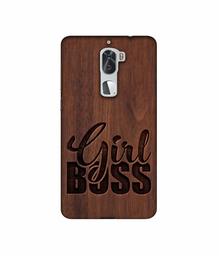 Amazon Brand - Solimo Designer Girl Boss On Wood 3D Printed Hard Back Case Mobile Cover for Coolpad Cool1 Dual